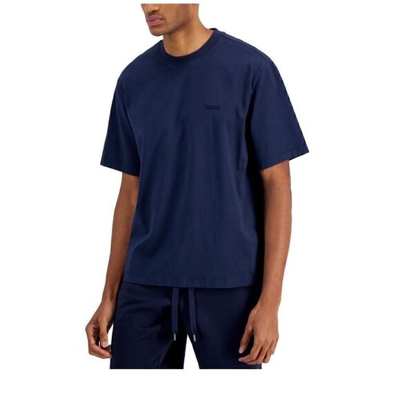 MICHAEL KORS Men L Essential Blue Navy Embroidered"KORS" Cotton T-Shirt L - Picture 3 of 5